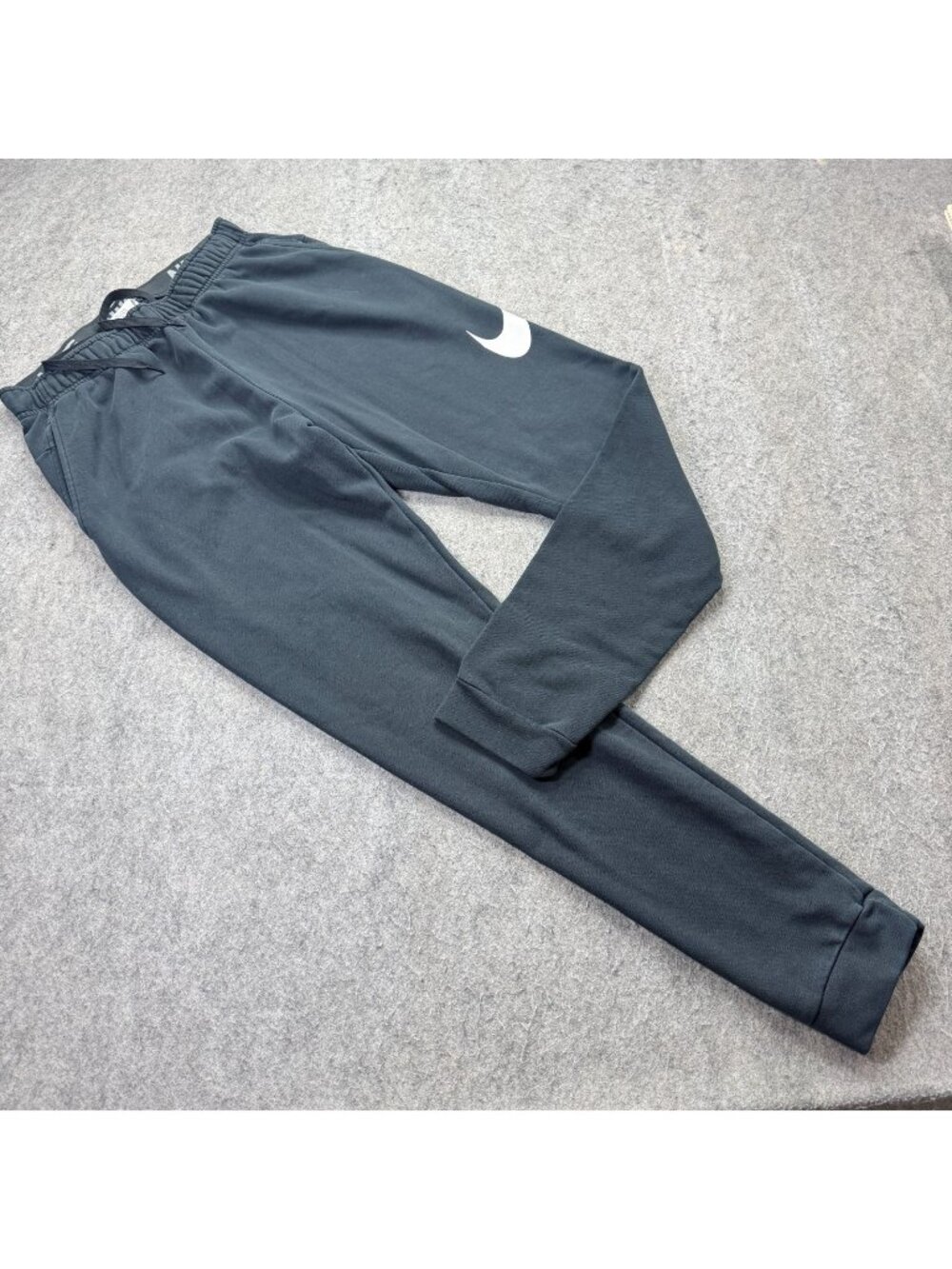 Nike Jogger Men M Black Fleece 32" Tapered Fitness Pants Swoosh Training
